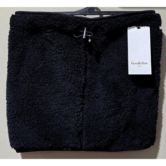 Goodfellow & Co Other - Goodfellow Men's Black Faux Fur & Fleece Lined Neck Warmer Boxy Winter Scarf